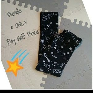 🌈🌠Girls 5/6 Black/White Love Graffiti Pants